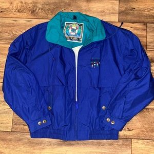 GFS Vintage Jacket Nautical Sailing Boating Windbreaker Flapper Blue Mens Large